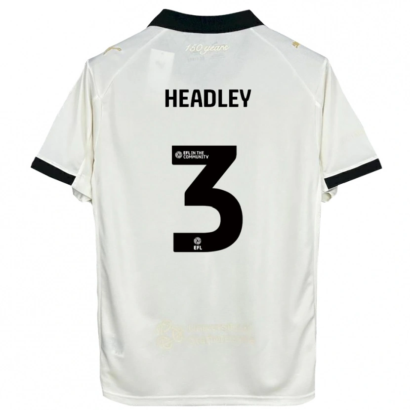 Danxen Hombre Camiseta Jaheim Headley #3 Blanco Hueso Negro 1ª Equipación 2025/26 La Camisa México