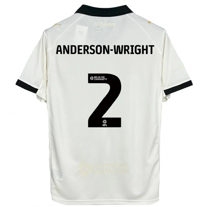 Danxen Hombre Camiseta Daisy Anderson-Wright #2 Blanco Hueso Negro 1ª Equipación 2025/26 La Camisa México