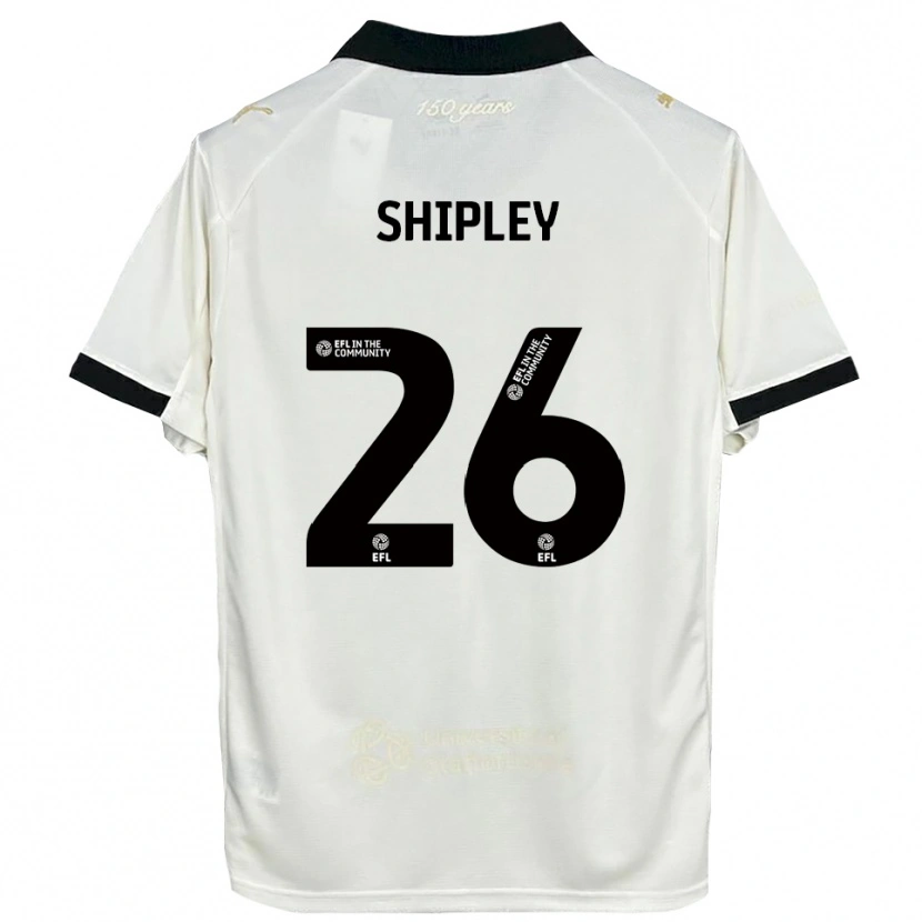 Danxen Hombre Camiseta Jordan Shipley #26 Blanco Hueso Negro 1ª Equipación 2025/26 La Camisa México