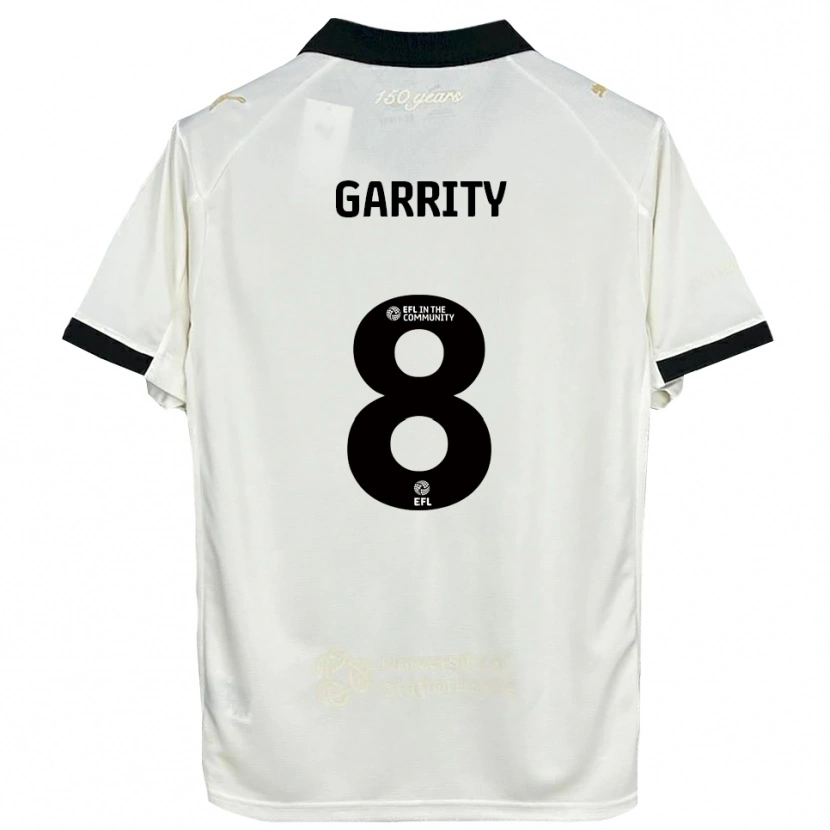 Danxen Hombre Camiseta Ben Garrity #8 Blanco Hueso Negro 1ª Equipación 2025/26 La Camisa México