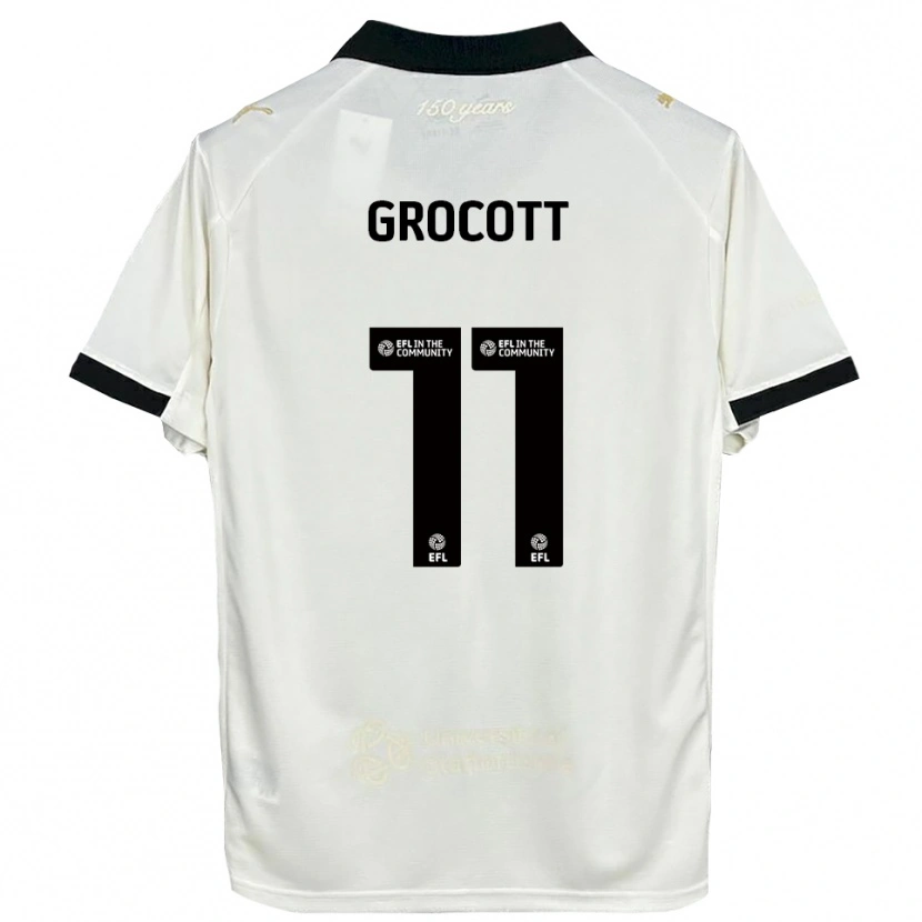 Danxen Hombre Camiseta Olivia Grocott #11 Blanco Hueso Negro 1ª Equipación 2025/26 La Camisa México