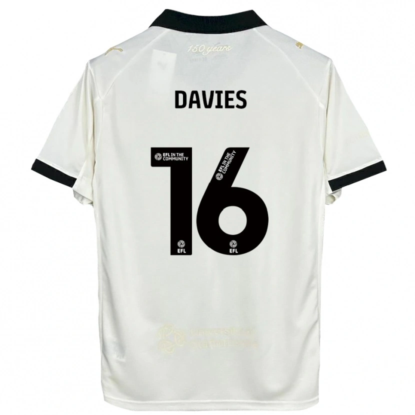 Danxen Hombre Camiseta Cassie Davies #16 Blanco Hueso Negro 1ª Equipación 2025/26 La Camisa México