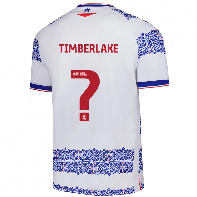 Danxen Hombre Camiseta Jack Timberlake #0 Blanco Azul 1ª Equipación 2025/26 La Camisa México
