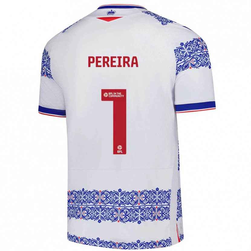Danxen Hombre Camiseta Joel Pereira #1 Blanco Azul 1ª Equipación 2025/26 La Camisa México