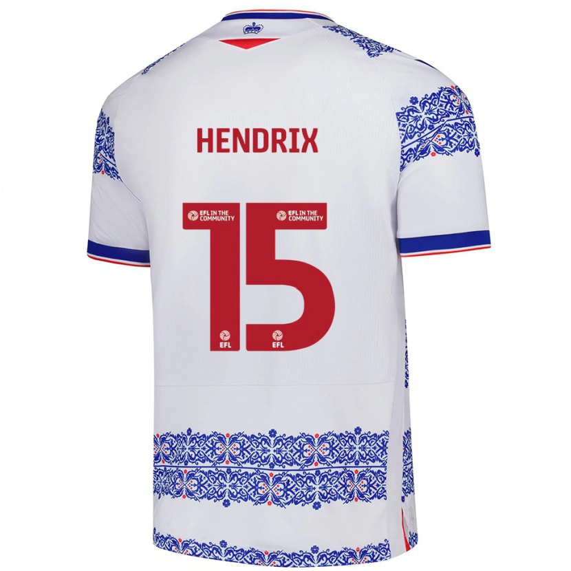 Danxen Hombre Camiseta Brooke Hendrix #15 Blanco Azul 1ª Equipación 2025/26 La Camisa México