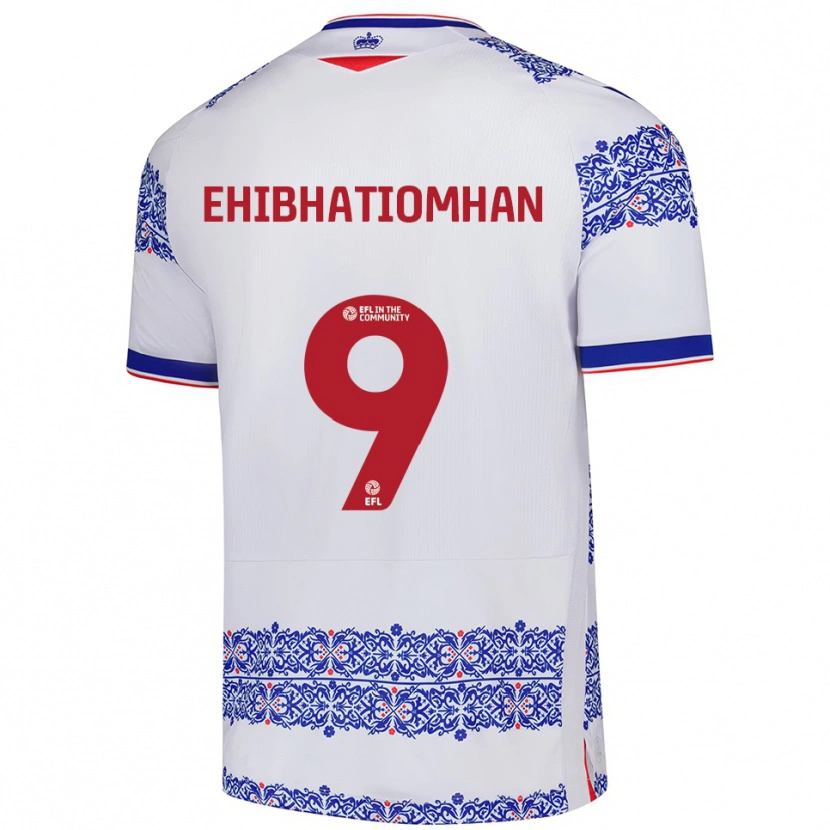 Danxen Hombre Camiseta Kelvin Ehibhatiomhan #9 Blanco Azul 1ª Equipación 2025/26 La Camisa México