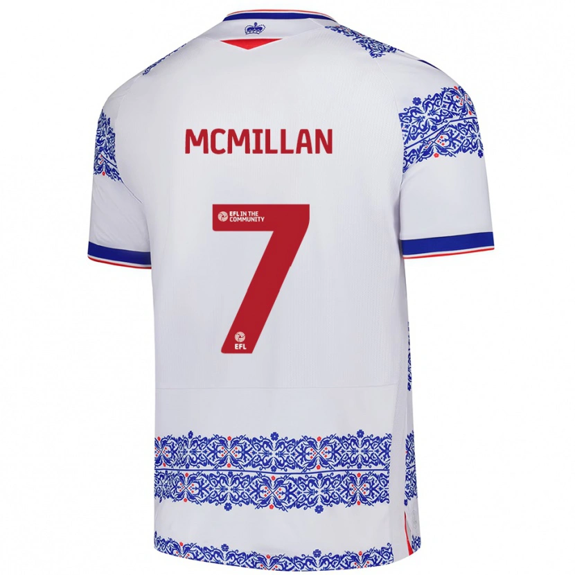 Danxen Hombre Camiseta Maddox Mcmillan #7 Blanco Azul 1ª Equipación 2025/26 La Camisa México