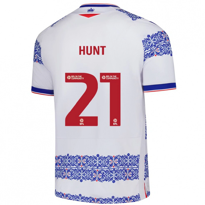 Danxen Hombre Camiseta Mae Hunt #21 Blanco Azul 1ª Equipación 2025/26 La Camisa México
