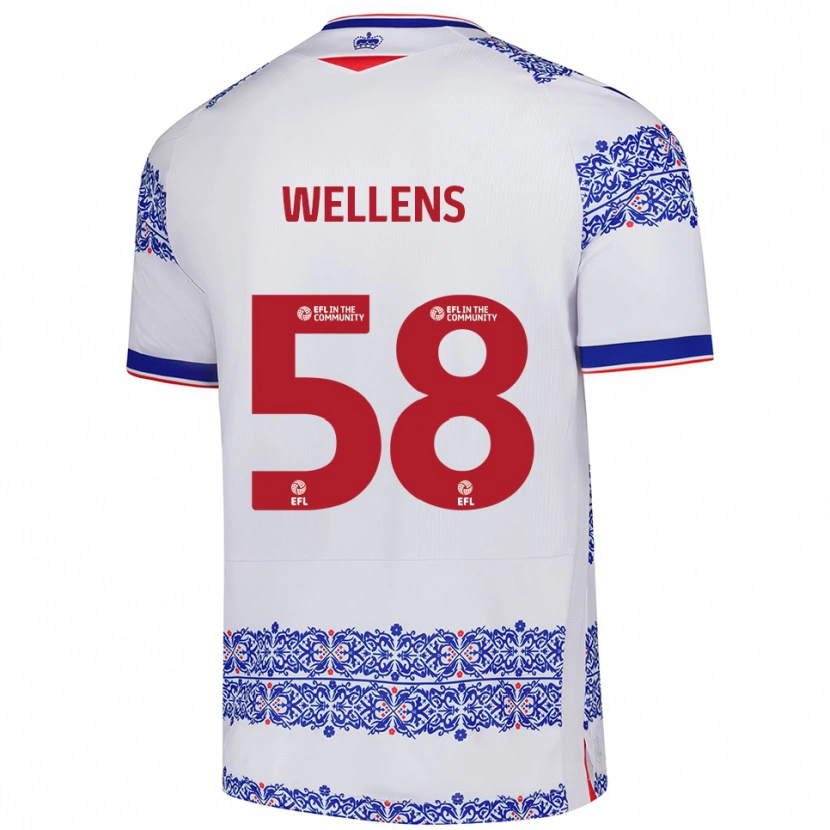 Danxen Hombre Camiseta Charlie Wellens #58 Blanco Azul 1ª Equipación 2025/26 La Camisa México