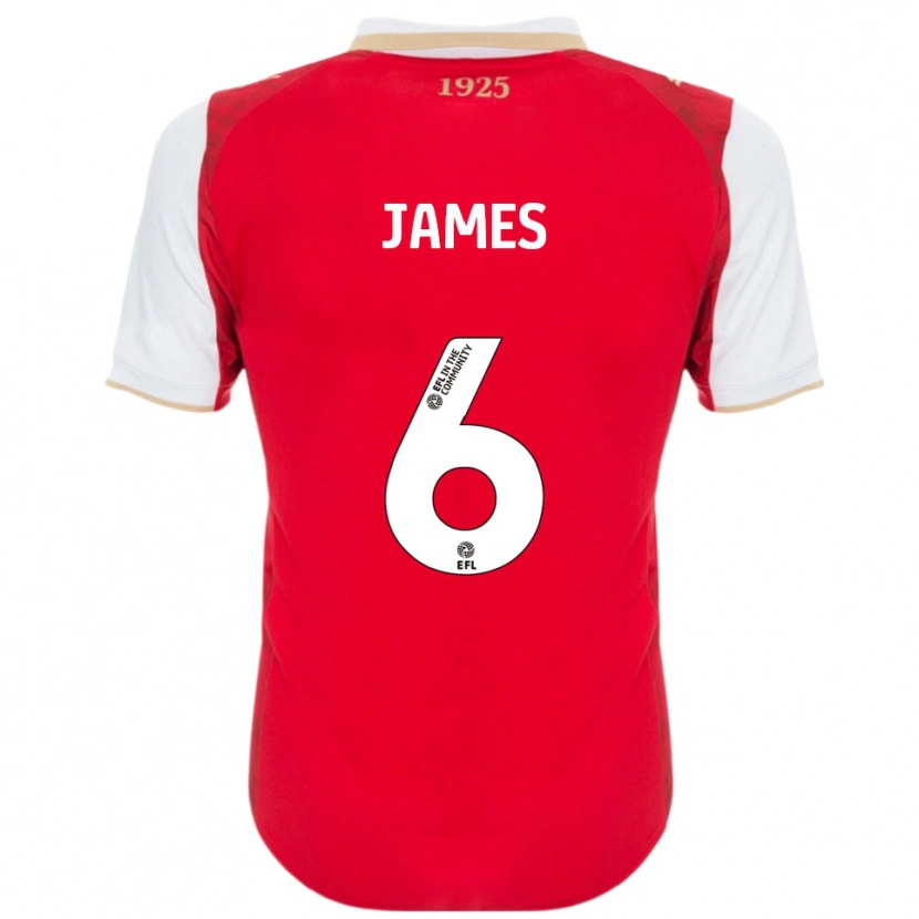 Danxen Hombre Camiseta Reece James #6 Rojo Blanco 1ª Equipación 2025/26 La Camisa México
