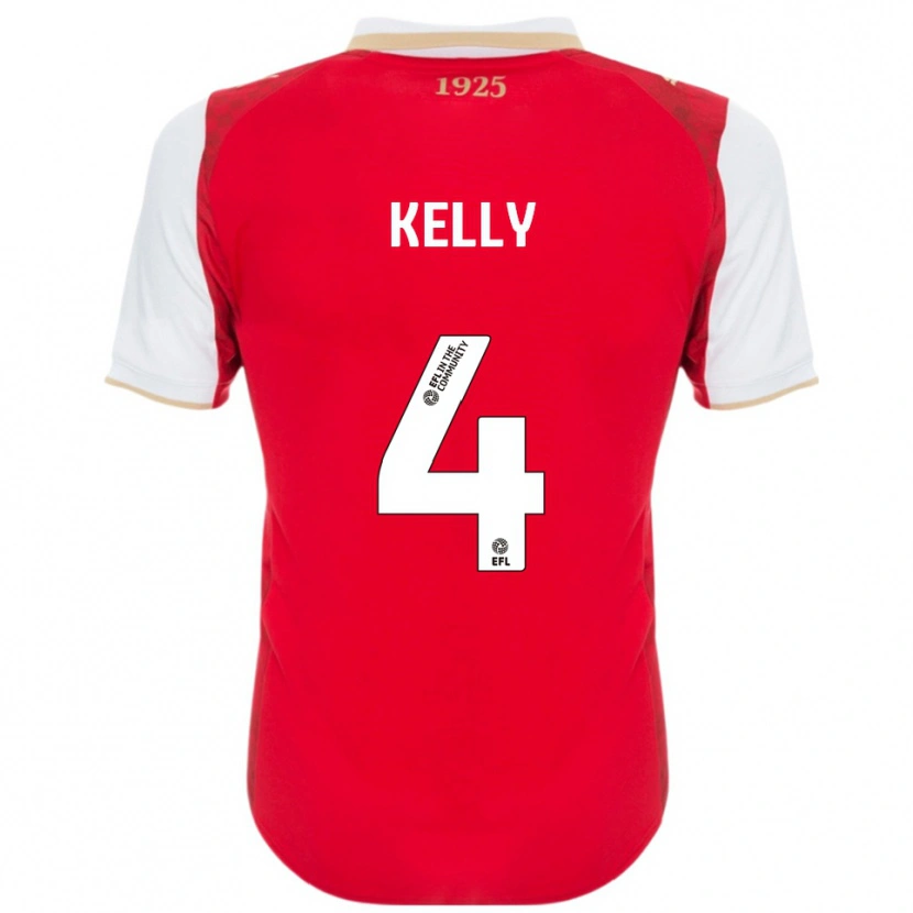 Danxen Hombre Camiseta Liam Kelly #4 Rojo Blanco 1ª Equipación 2025/26 La Camisa México