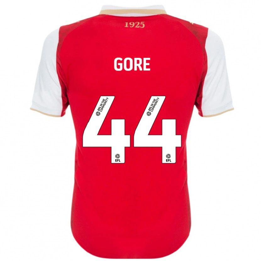 Danxen Hombre Camiseta Daniel Gore #44 Rojo Blanco 1ª Equipación 2025/26 La Camisa México