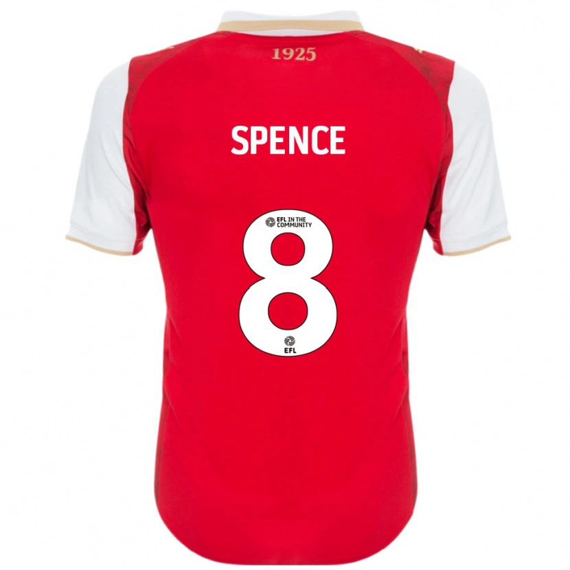 Danxen Hombre Camiseta Kian Spence #8 Rojo Blanco 1ª Equipación 2025/26 La Camisa México