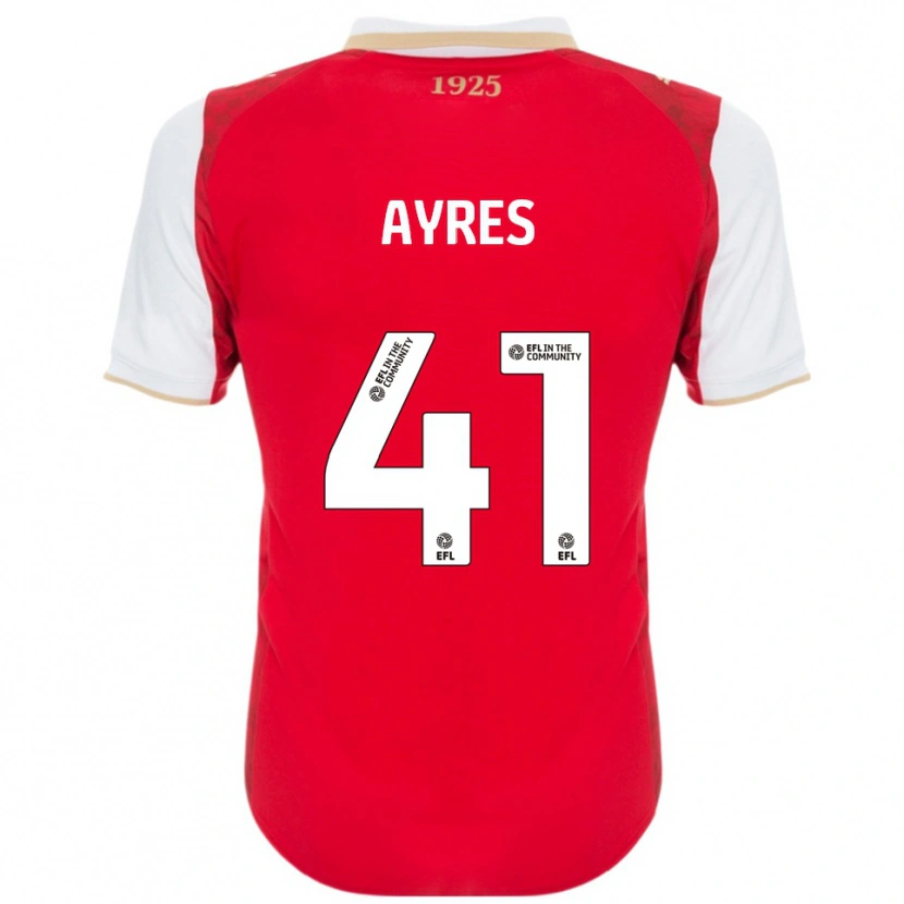 Danxen Hombre Camiseta Josh Ayres #41 Rojo Blanco 1ª Equipación 2025/26 La Camisa México