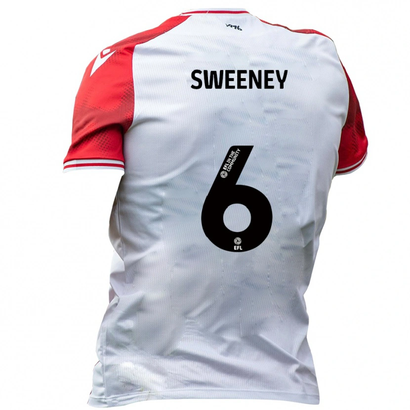 Danxen Hombre Camiseta Dan Sweeney #6 Blanco Rojo 1ª Equipación 2025/26 La Camisa México