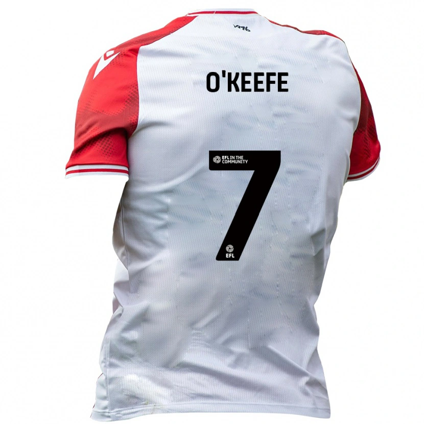 Danxen Hombre Camiseta Albie O'keefe #7 Blanco Rojo 1ª Equipación 2025/26 La Camisa México