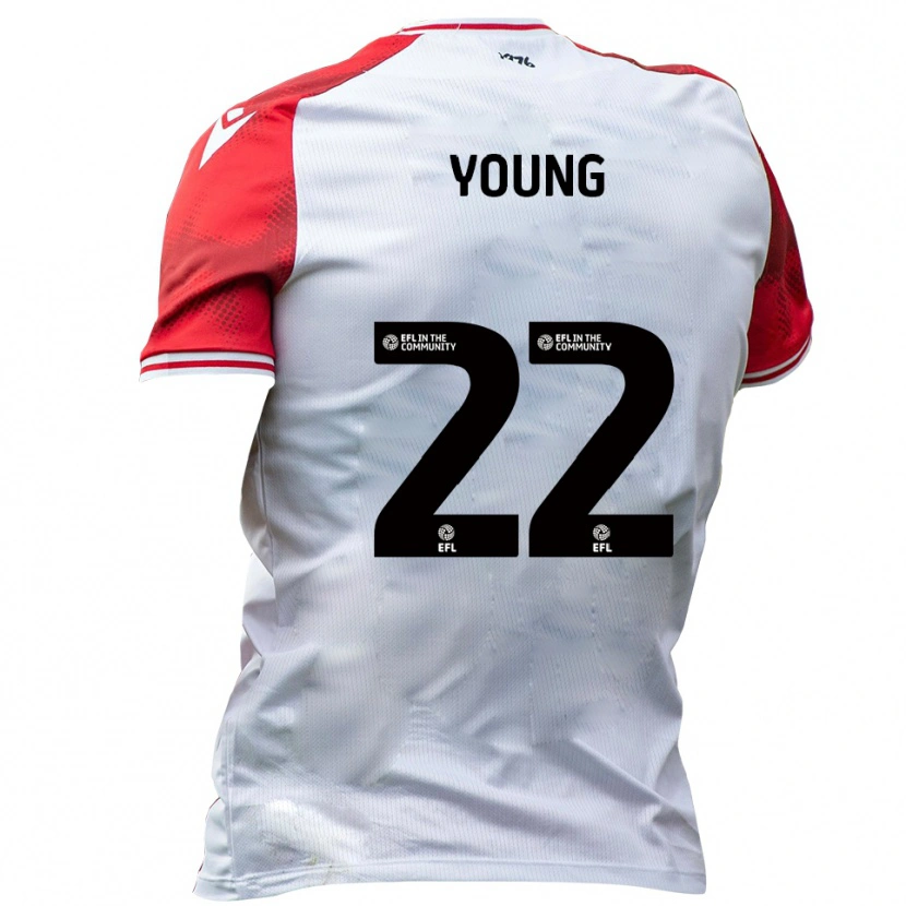 Danxen Hombre Camiseta Jake Young #22 Blanco Rojo 1ª Equipación 2025/26 La Camisa México