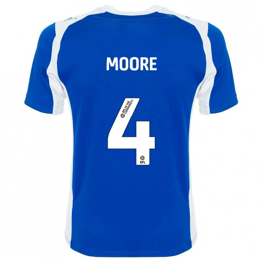 Danxen Hombre Camiseta Abbie Moore #4 Azul Blanco 1ª Equipación 2025/26 La Camisa México