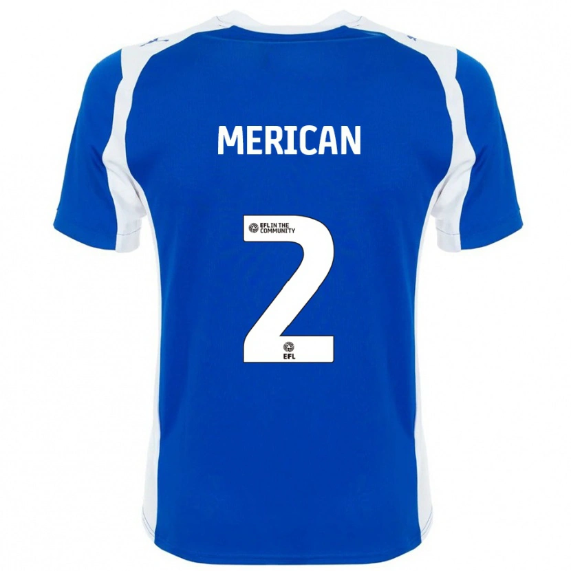 Danxen Hombre Camiseta Sara Merican #2 Azul Blanco 1ª Equipación 2025/26 La Camisa México