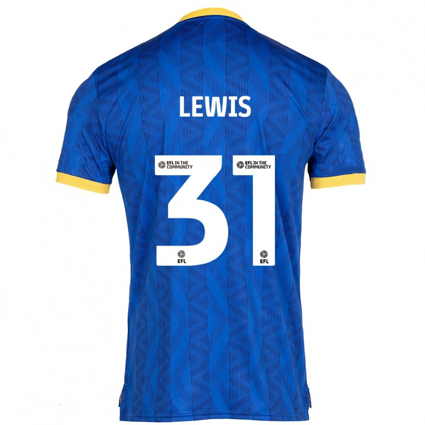 Danxen Hombre Camiseta Joe Lewis #31 Azul Marino Amarillo 1ª Equipación 2025/26 La Camisa México