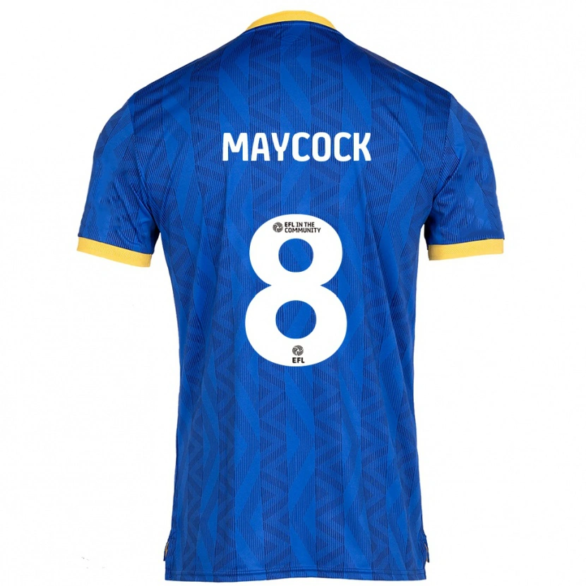 Danxen Hombre Camiseta Callum Maycock #8 Azul Marino Amarillo 1ª Equipación 2025/26 La Camisa México