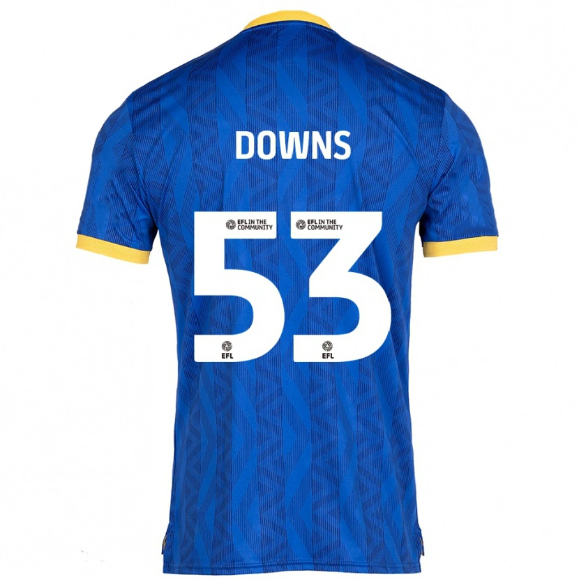 Danxen Hombre Camiseta Oliver Downs #53 Azul Marino Amarillo 1ª Equipación 2025/26 La Camisa México