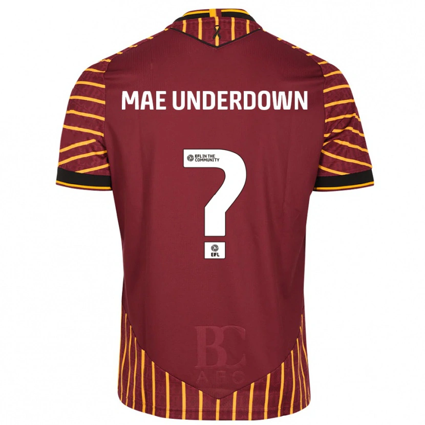 Danxen Hombre Camiseta Kanisha Mae Underdown #0 Naranja Borgoña 1ª Equipación 2025/26 La Camisa México