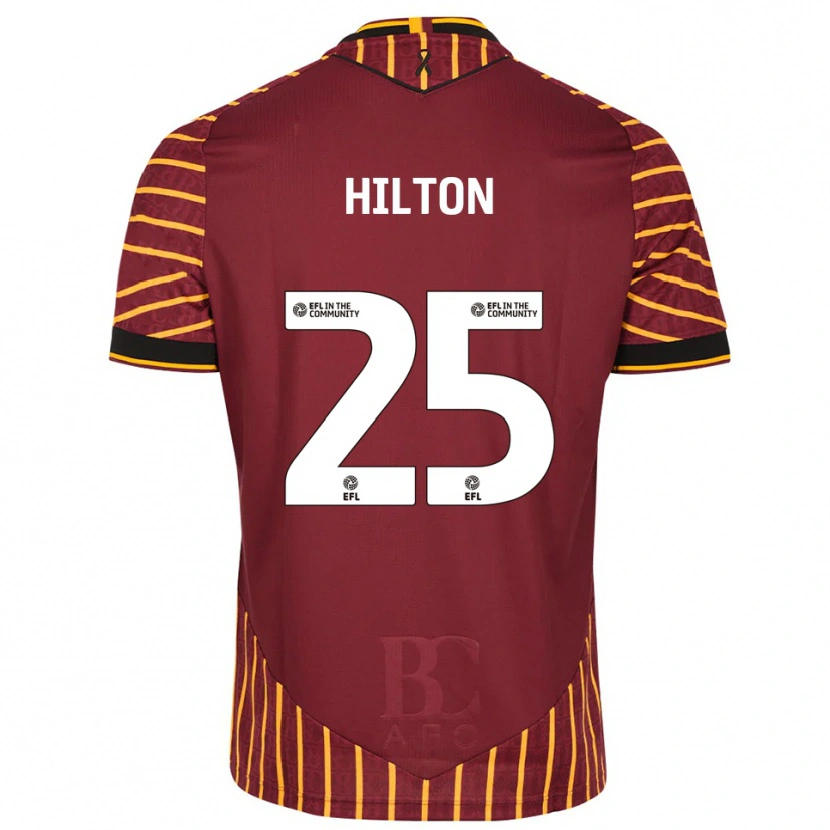 Danxen Hombre Camiseta Joe Hilton #25 Naranja Borgoña 1ª Equipación 2025/26 La Camisa México
