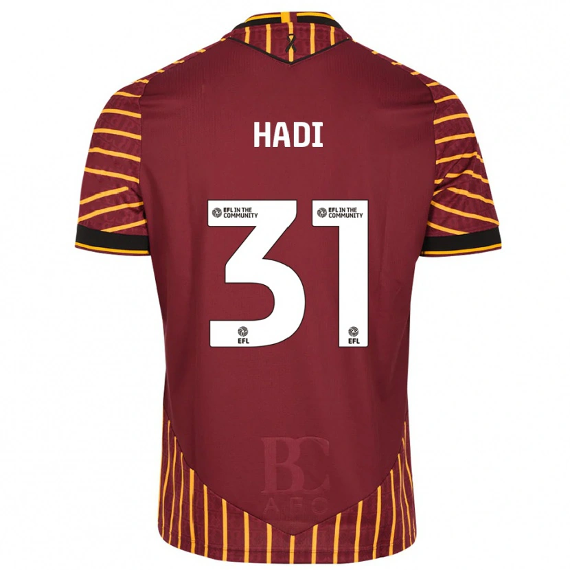 Danxen Hombre Camiseta Zac Hadi #31 Naranja Borgoña 1ª Equipación 2025/26 La Camisa México