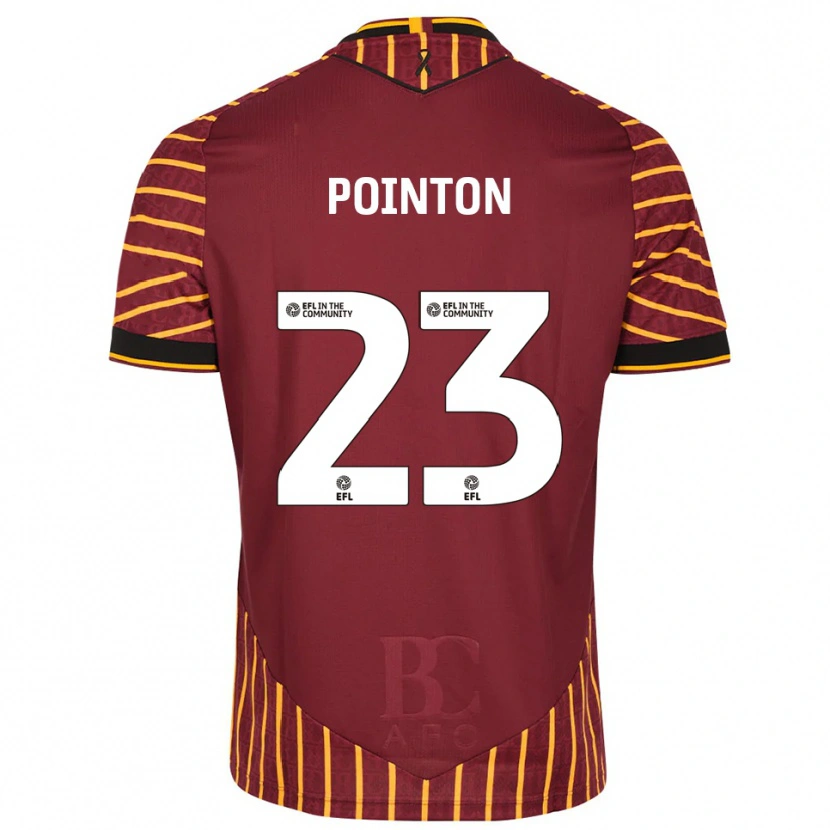 Danxen Hombre Camiseta Bobby Pointon #23 Naranja Borgoña 1ª Equipación 2025/26 La Camisa México