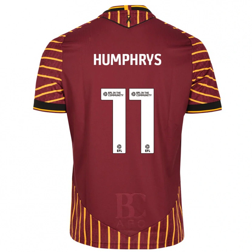 Danxen Hombre Camiseta Stephen Humphrys #11 Naranja Borgoña 1ª Equipación 2025/26 La Camisa México