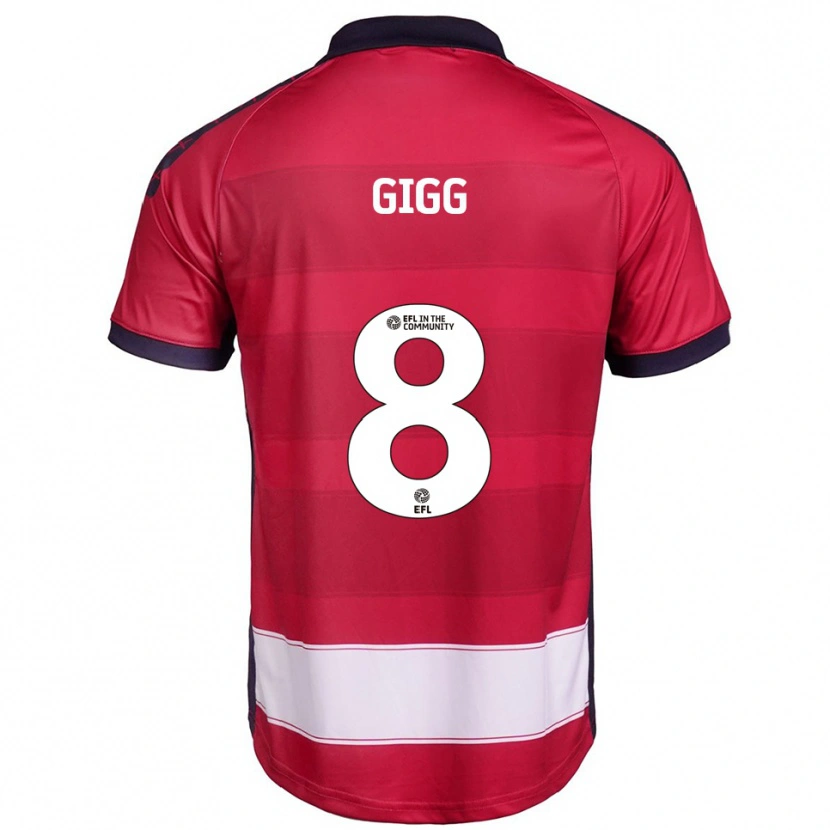Danxen Hombre Camiseta Izzy Gigg #8 Rojo Blanco 1ª Equipación 2025/26 La Camisa México
