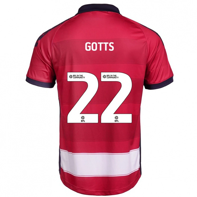 Danxen Hombre Camiseta Robbie Gotts #22 Rojo Blanco 1ª Equipación 2025/26 La Camisa México