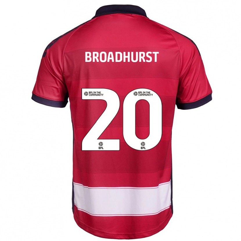 Danxen Hombre Camiseta Lilli-Mae Broadhurst #20 Rojo Blanco 1ª Equipación 2025/26 La Camisa México