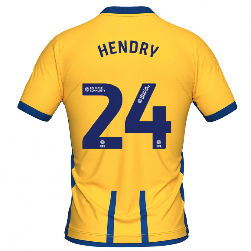Danxen Hombre Camiseta Regan Hendry #24 Amarillo Azul 1ª Equipación 2025/26 La Camisa México