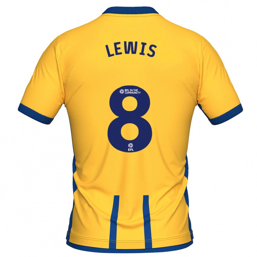 Danxen Hombre Camiseta Aaron Lewis #8 Amarillo Azul 1ª Equipación 2025/26 La Camisa México