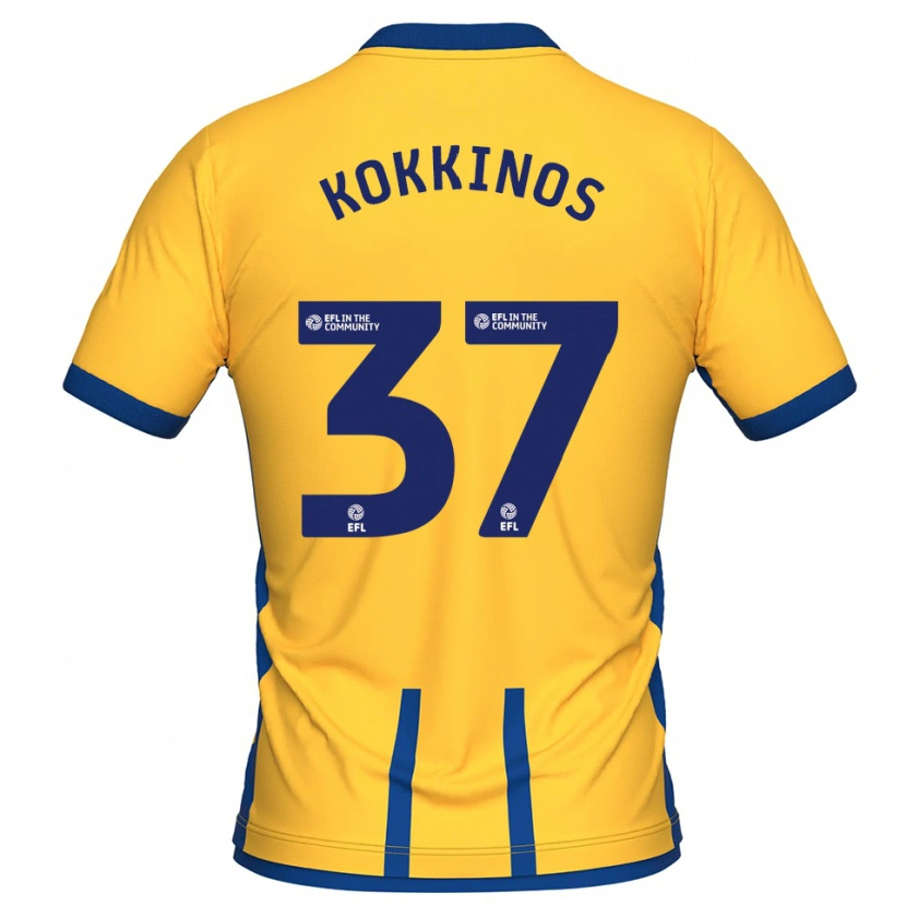 Danxen Hombre Camiseta Ronnie Kokkinos #37 Amarillo Azul 1ª Equipación 2025/26 La Camisa México