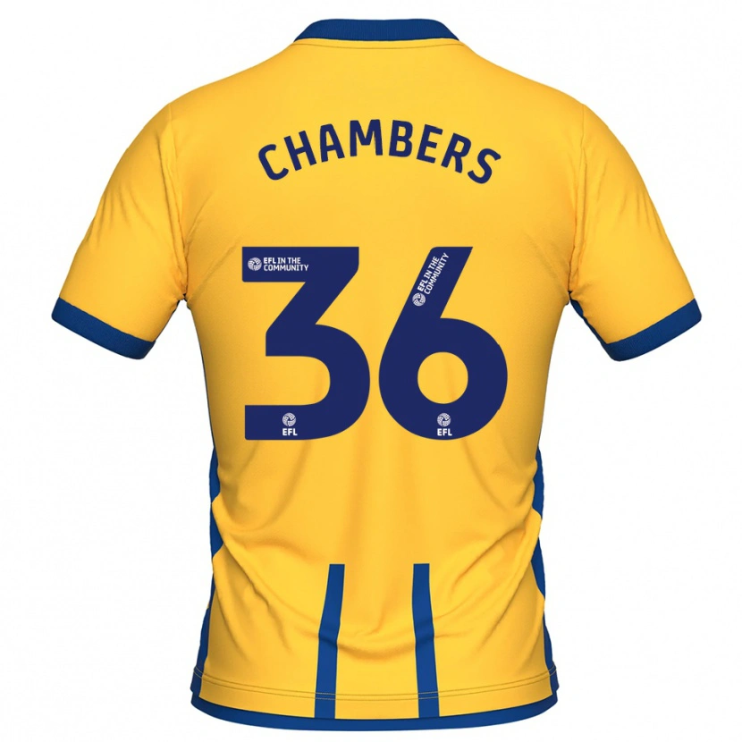Danxen Hombre Camiseta Jayden Chambers #36 Amarillo Azul 1ª Equipación 2025/26 La Camisa México
