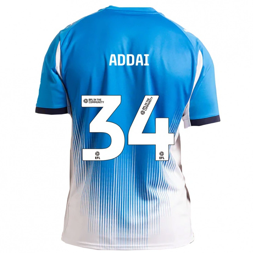 Danxen Hombre Camiseta Corey Addai #34 Azul Blanco 1ª Equipación 2025/26 La Camisa México