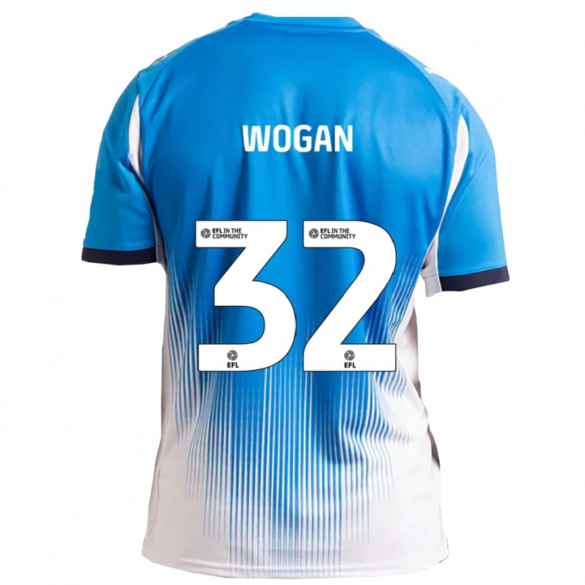 Danxen Hombre Camiseta Andrew Wogan #32 Azul Blanco 1ª Equipación 2025/26 La Camisa México