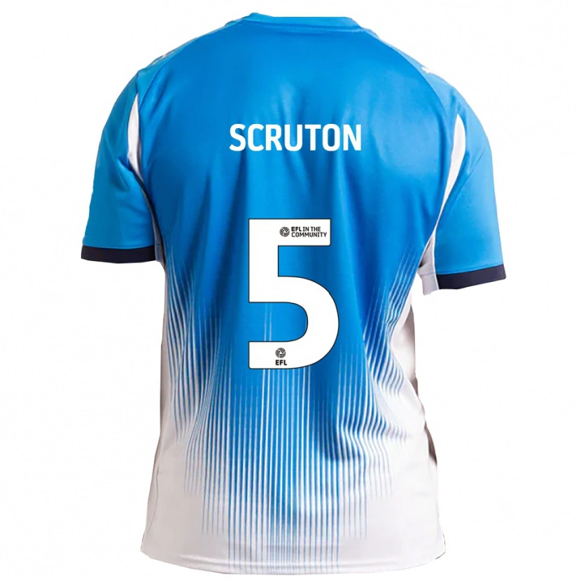 Danxen Hombre Camiseta Callum Scruton #5 Azul Blanco 1ª Equipación 2025/26 La Camisa México