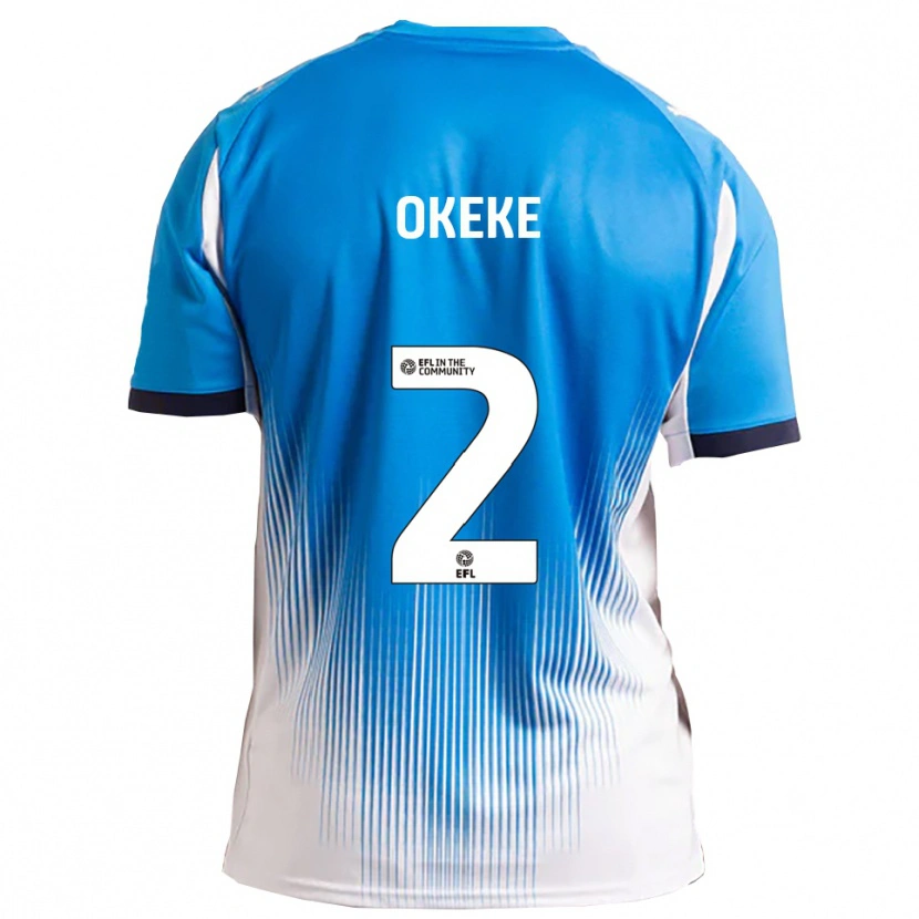 Danxen Hombre Camiseta Jid Okeke #2 Azul Blanco 1ª Equipación 2025/26 La Camisa México