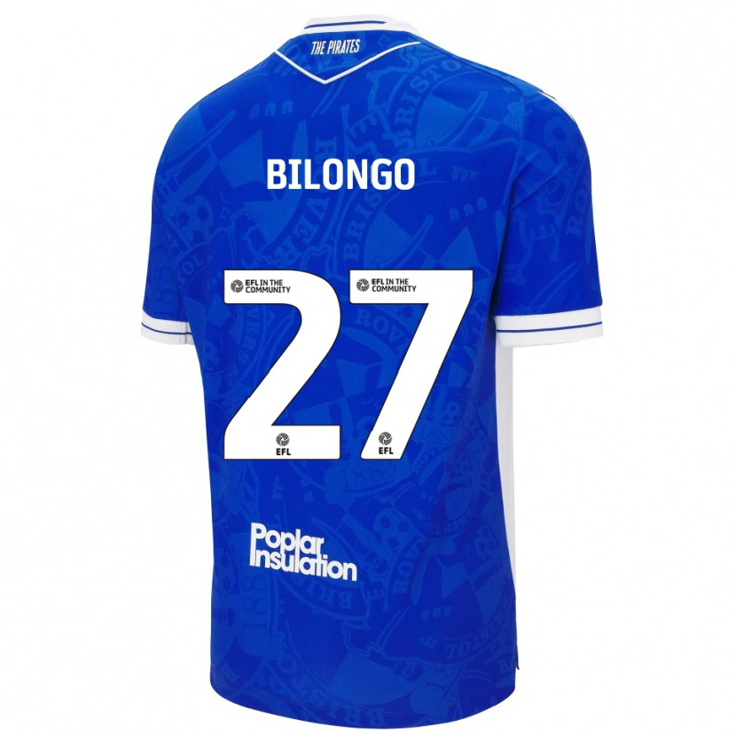Danxen Hombre Camiseta Bryant Bilongo #27 Azul Blanco 1ª Equipación 2025/26 La Camisa México