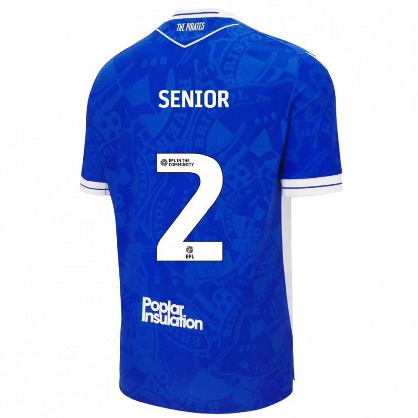 Danxen Hombre Camiseta Joel Senior #2 Azul Blanco 1ª Equipación 2025/26 La Camisa México