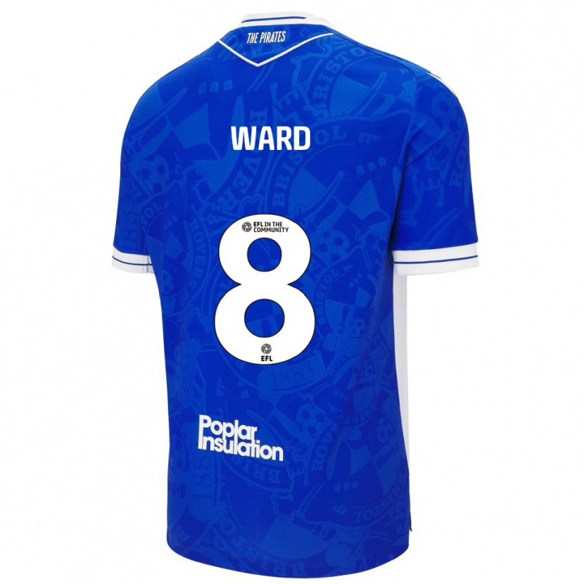 Danxen Hombre Camiseta Grant Ward #8 Azul Blanco 1ª Equipación 2025/26 La Camisa México