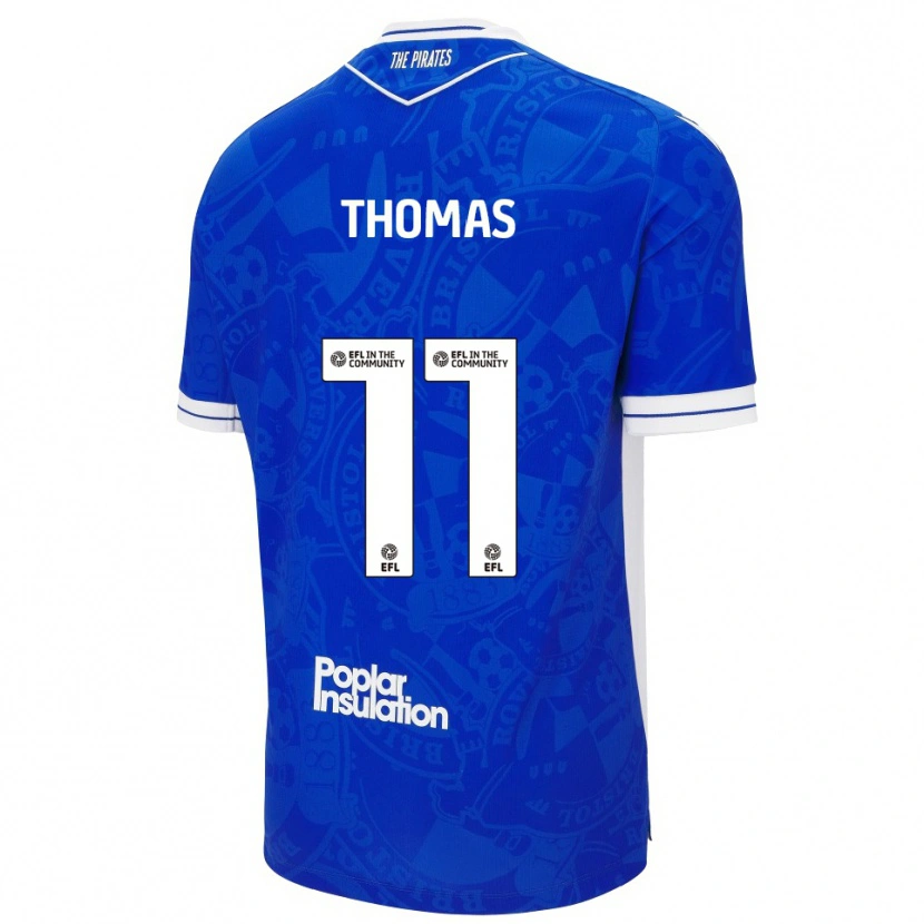 Danxen Hombre Camiseta Luke Thomas #11 Azul Blanco 1ª Equipación 2025/26 La Camisa México