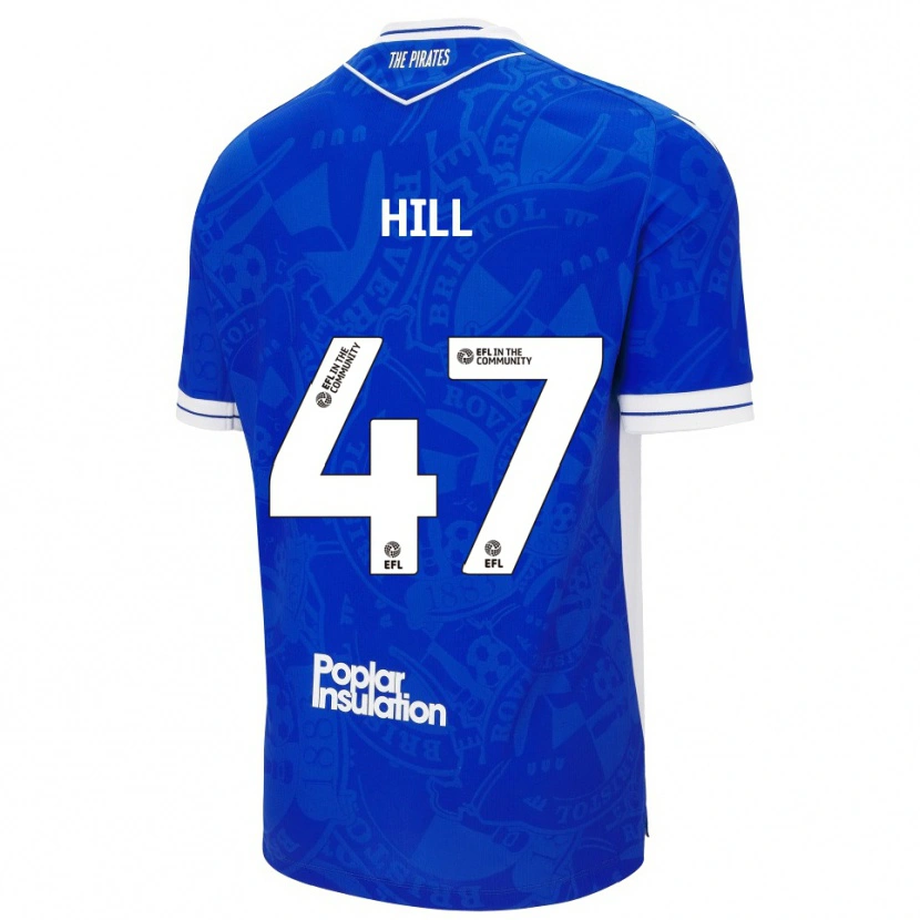 Danxen Hombre Camiseta Kian Hill #47 Azul Blanco 1ª Equipación 2025/26 La Camisa México