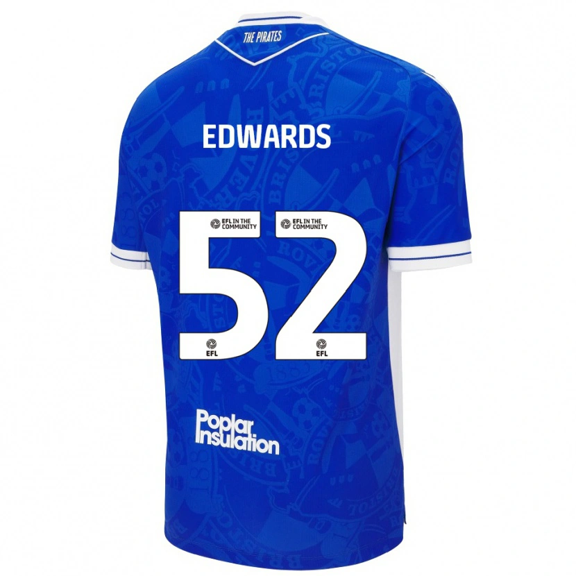 Danxen Hombre Camiseta Max Edwards #52 Azul Blanco 1ª Equipación 2025/26 La Camisa México
