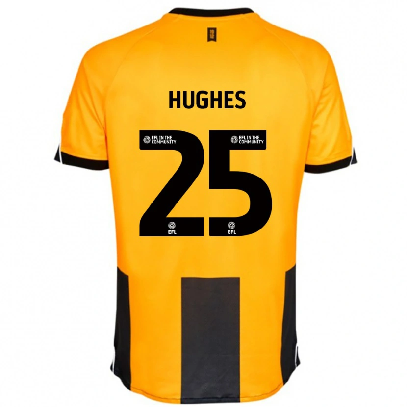Danxen Hombre Camiseta Ben Hughes #25 Naranja Negro 1ª Equipación 2025/26 La Camisa México