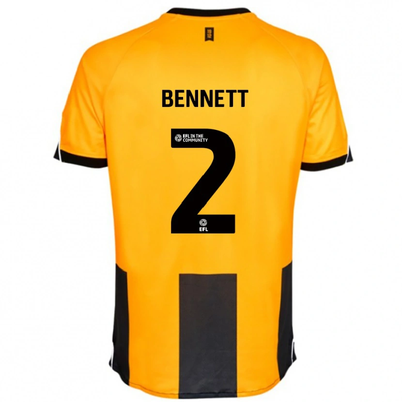 Danxen Hombre Camiseta Liam Bennett #2 Naranja Negro 1ª Equipación 2025/26 La Camisa México